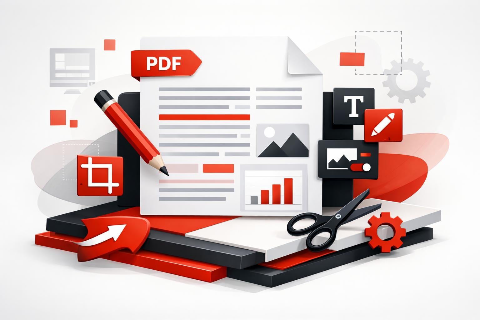 Online PDF editor adding text and shapes